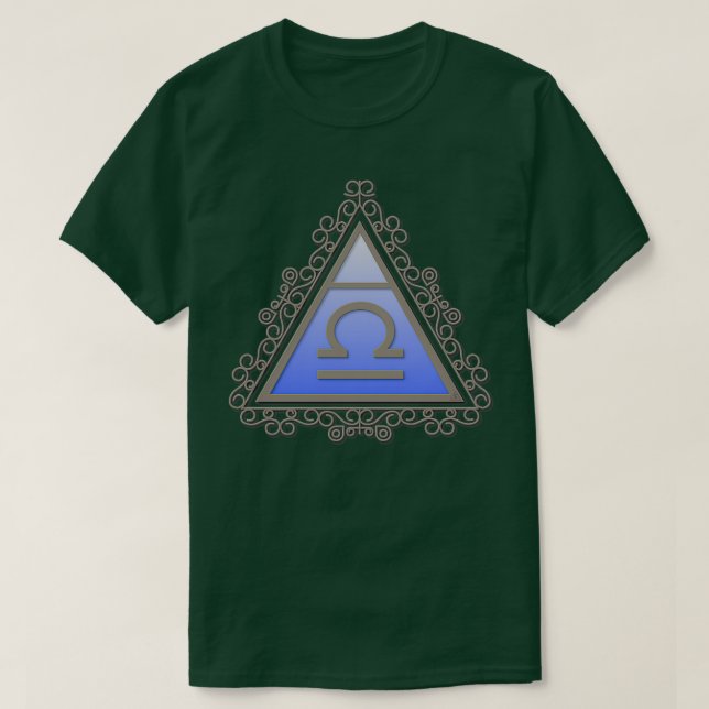 Libra Air Sign Filigree Astrology Zodiac Symbol T-Shirt (Design Front)
