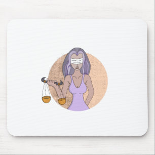 Libra and the Lady of Justice Mouse Pad
