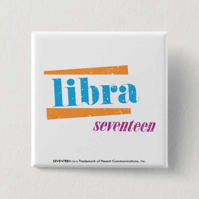 Libra Aqua Pinback Button (Front)