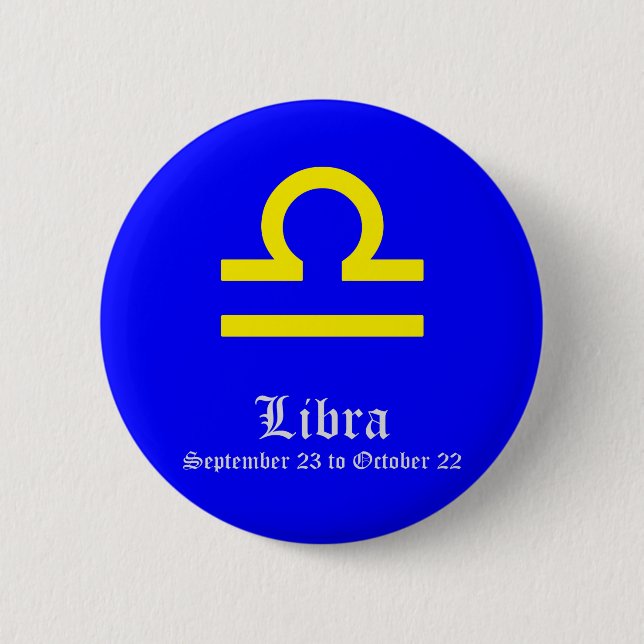 LIBRA ASTROLOGIC SIGN, SYMBOL ZODIAC BUTTON (Front)