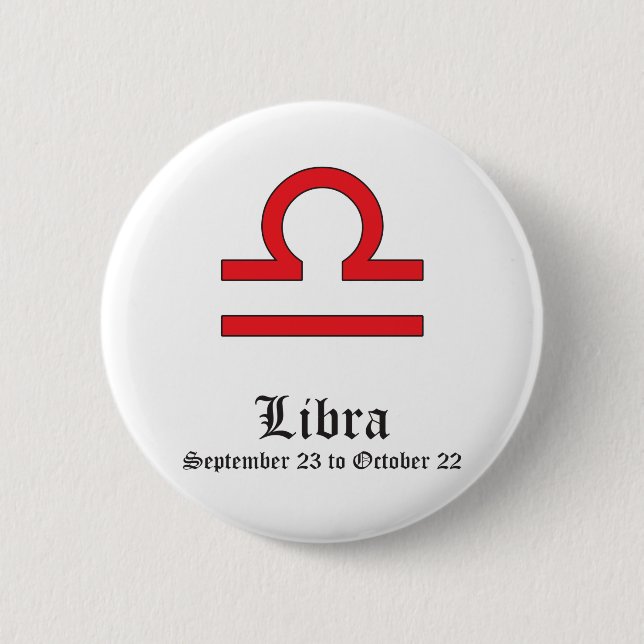 LIBRA ASTROLOGIC SIGN, SYMBOL ZODIAC BUTTON (Front)