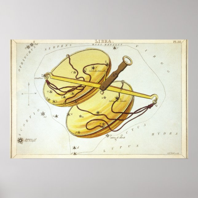 Libra Astrological Drawing Poster (Front)