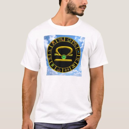 LIBRA ASTROLOGY CHART WITH ZODIAC BIRTHDAY SIGNS T_Shirt