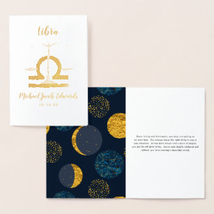 Libra Astrology   Personalized Zodiac Sign Foil Card