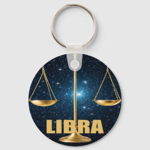 Libra astrology sign keychain