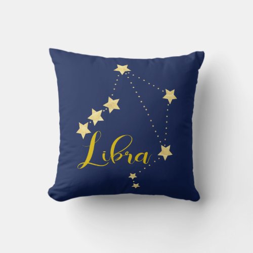 Libra Astrology with Constellation of Stars Throw Pillow