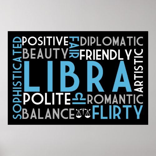 Libra Astrology Word Collage Print