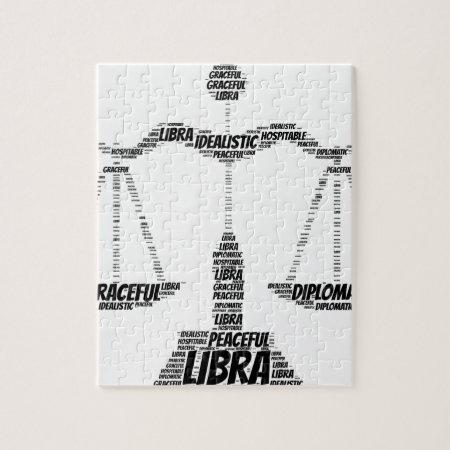Libra Astrology Zodiac Sign Word Cloud Jigsaw Puzzle