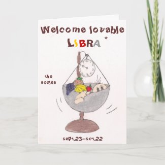 LIBRA baby greeting card by Zodibabies
