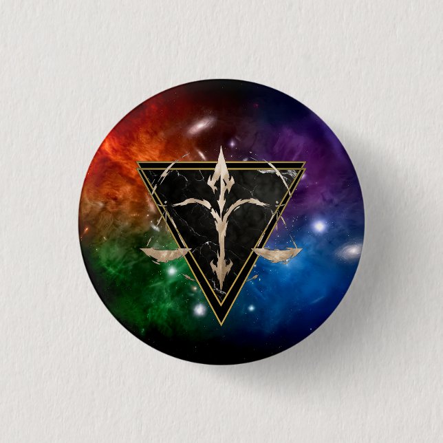 Libra Badge Zodiac Gift Astrology Button (Front)