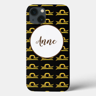 Libra, Balance Golden Zodiac Sign Personalized iPhone 13 Case