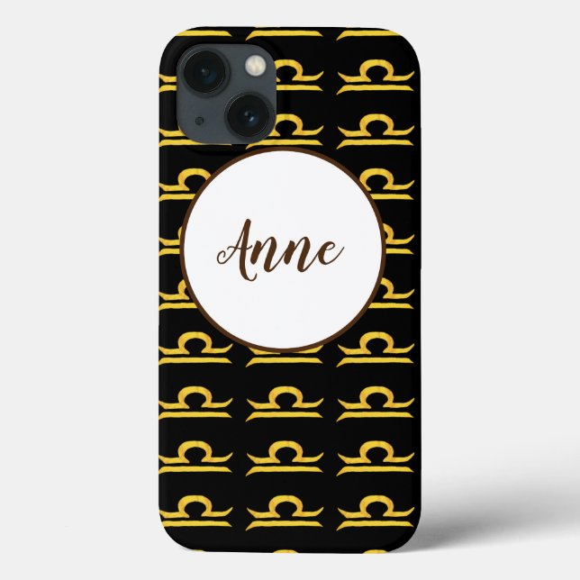 Libra, Balance Golden Zodiac Sign Personalized Case-Mate iPhone Case (Back)