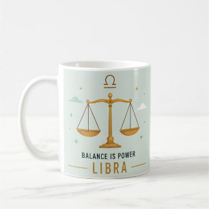 Libra Balance Is Power Colorful Zodiac Astrology Coffee Mug