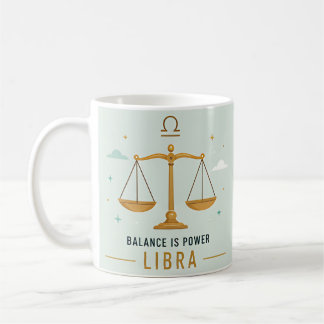 Libra Balance Is Power Colorful Zodiac Astrology Coffee Mug
