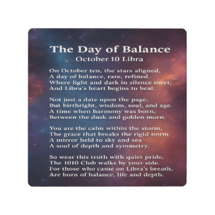 Libra Balance Poem Decorative Metal Wall Art