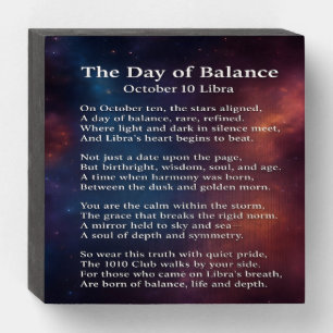 Libra Balance Poem Decorative Wood Box Sign