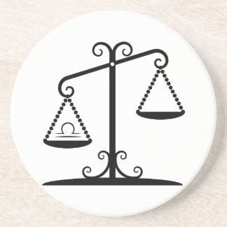 libra balance scales zodiac astrology horoscope sandstone coaster