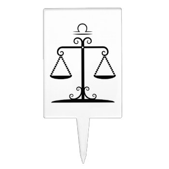 Libra Balanced Scales Astrology Zodiac Cake Topper by lucidreality at Zazzle