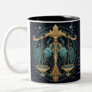 Libra Birthday Add Name Sept to Oct Gift Tea Two-Tone Coffee Mug