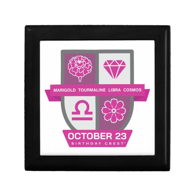 Libra Birthday Crest™ for October 1-23 Jewelry Gift Box (Front)