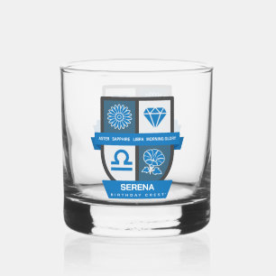 Libra Birthday Crest™ for September 23-30 Whiskey Glass