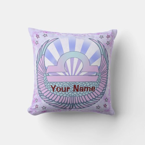 Libra birthday custom name  throw pillow