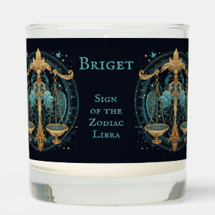 Libra Birthday Gift Add Name Beautiful Sandalwood Scented Candle