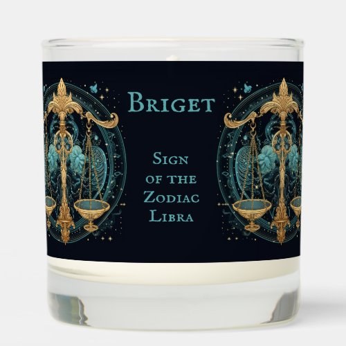 Libra Birthday Gift Add Name Beautiful Sandalwood Scented Candle
