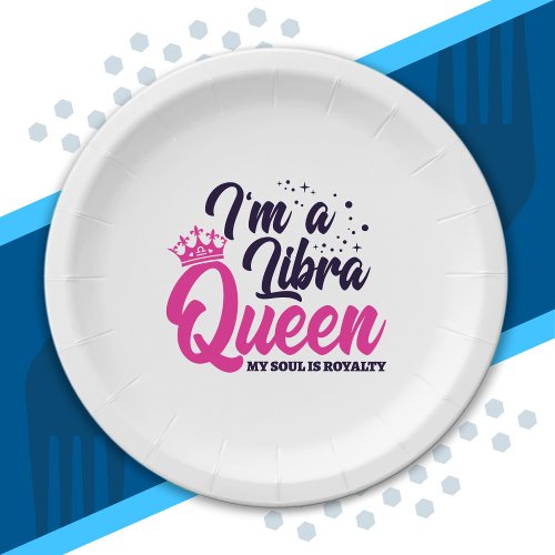Libra Birthday Queen Astrology Sign Soul Royalty Paper Plates