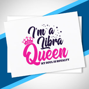 Libra Birthday Queen Astrology Sign Soul Royalty Postcard