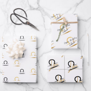 Libra Birthday Wrapping Paper Sheets