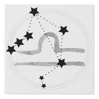 Libra black & silver zodiac constellation stars 