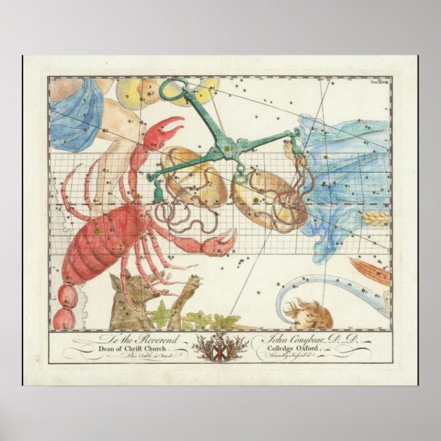  Libra, Cancer and Neighboring Stars Poster (Front)