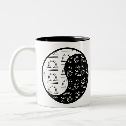 Libra Cancer yin yang zodiac couple Two_Tone Coffee Mug
