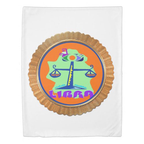 Libra Cartoon Zodiac Astrology design Duvet Cover