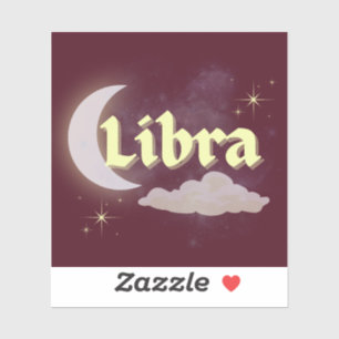 Libra Celestial Aesthetic Dreamy Moon Cloud Stars Sticker