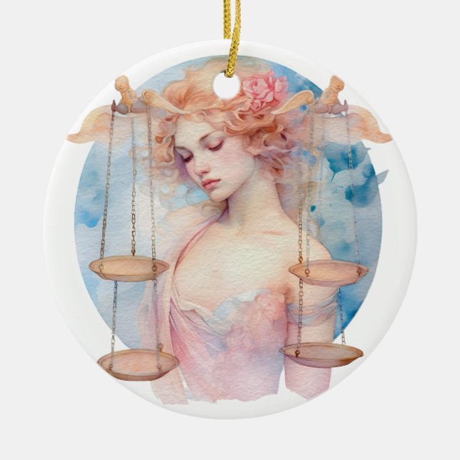 Libra Ceramic Ornament (Front)