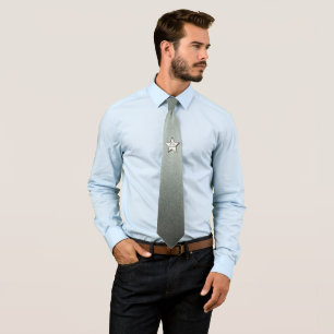 Libra chrome symbol neck tie