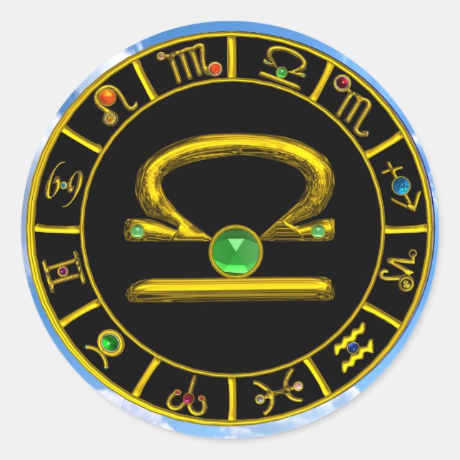 LIBRA CLASSIC ROUND STICKER (Front)