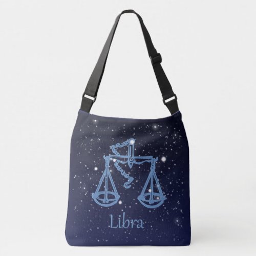 Libra Constellation and Zodiac Sign with Stars Crossbody Bag