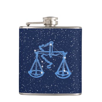 Libra Constellation And Zodiac Sign With Stars Flask by Under_Starry_Skies at Zazzle