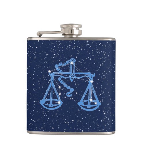 Libra Constellation and Zodiac Sign with Stars Flask