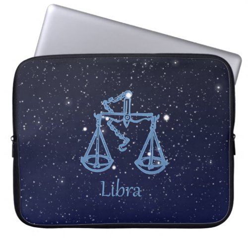 Libra Constellation and Zodiac Sign with Stars Laptop Sleeve