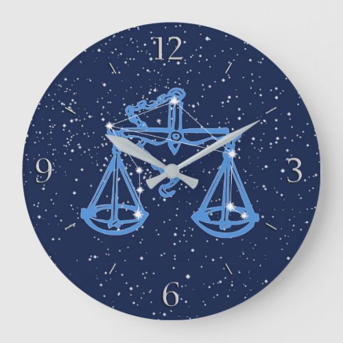 Libra Constellation and Zodiac Sign with Stars Large Clock