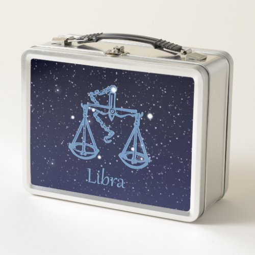 Libra Constellation and Zodiac Sign with Stars Metal Lunch Box