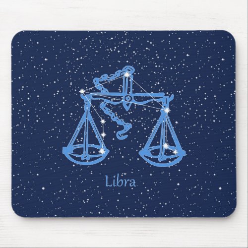 Libra Constellation and Zodiac Sign with Stars Mouse Pad