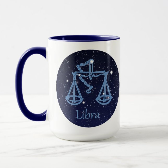Libra Constellation and Zodiac Sign with Stars Mug (Left)