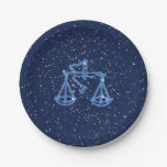 Libra Constellation And Zodiac Sign With Stars Paper Plates at Zazzle