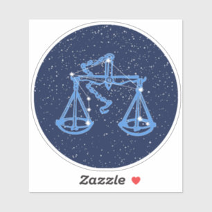 Libra Constellation and Zodiac Sign with Stars Sticker