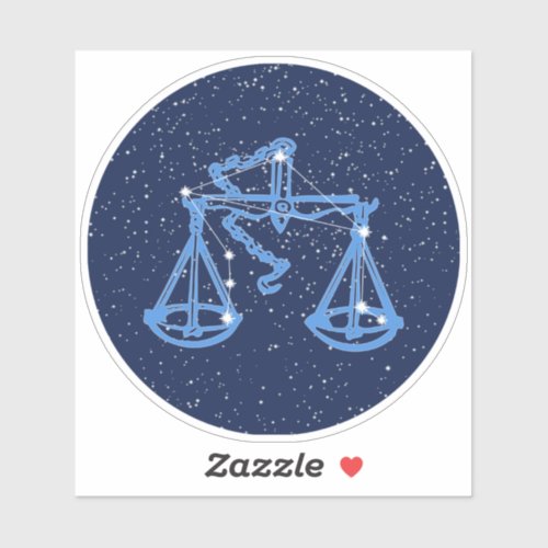 Libra Constellation and Zodiac Sign with Stars Sticker